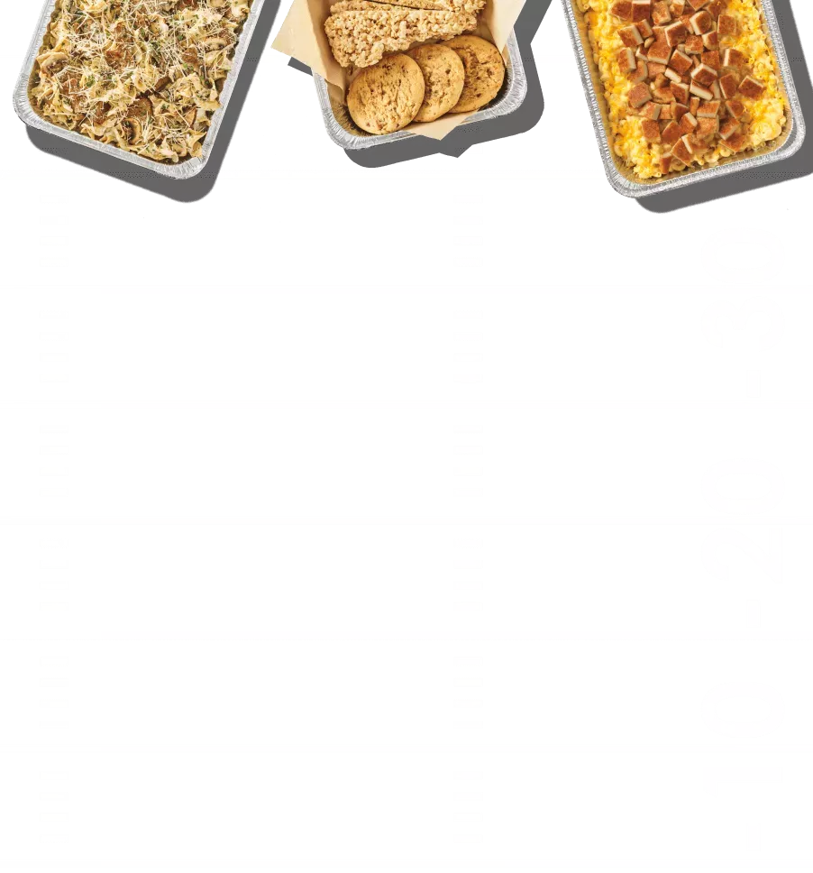 Noodles Catering Pans on a Football field illustration.