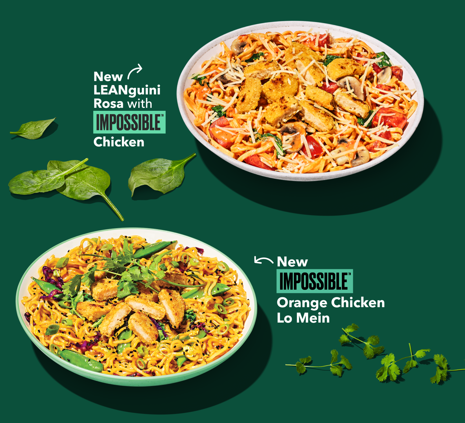 New LEANguini Rosa with Impossible Chicken and New Impossible Orange Chicken Lo Mein