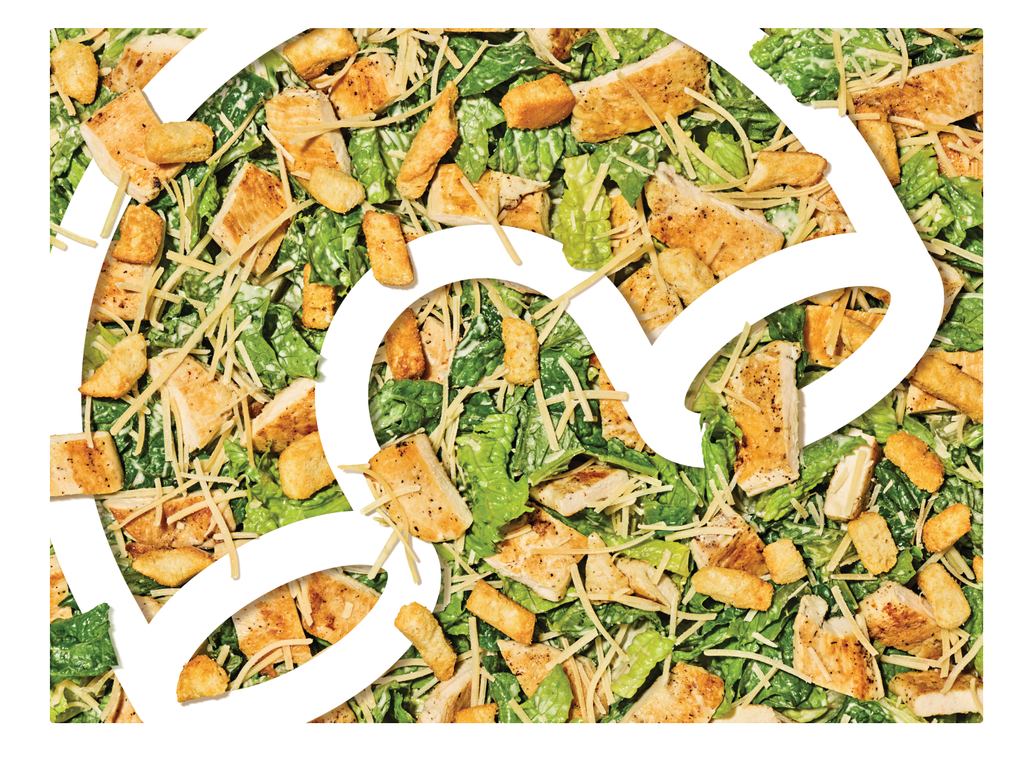 Noodles & Company Caesar Salad Close Up with Logo