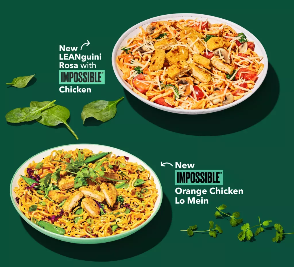 New LEANguini Rosa with Impossible Chicken and New Impossible Orange Chicken Lo Mein