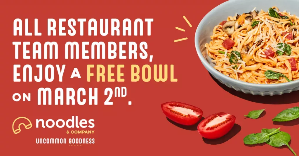 All restaurant team members enjoy a free bowl on March 2nd.