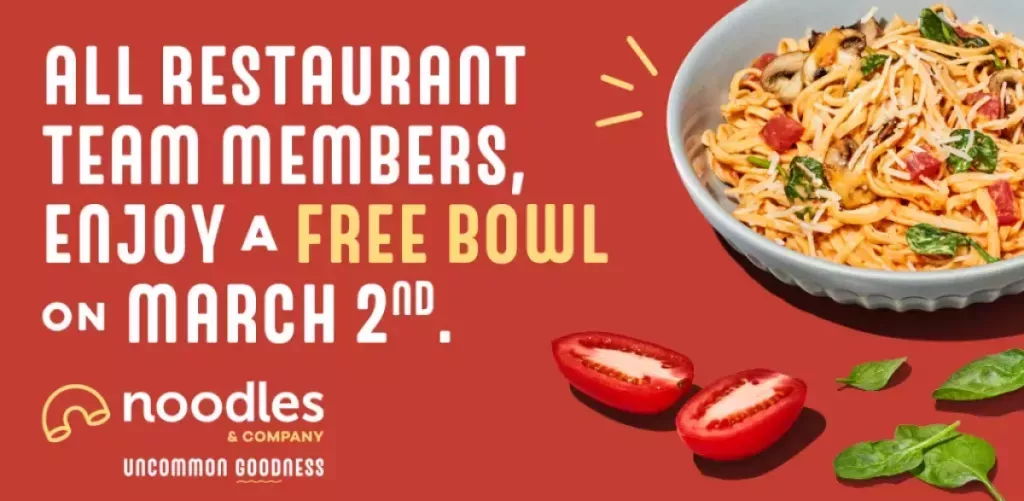 All restaurant team members enjoy a free bowl on March 2nd, 2023