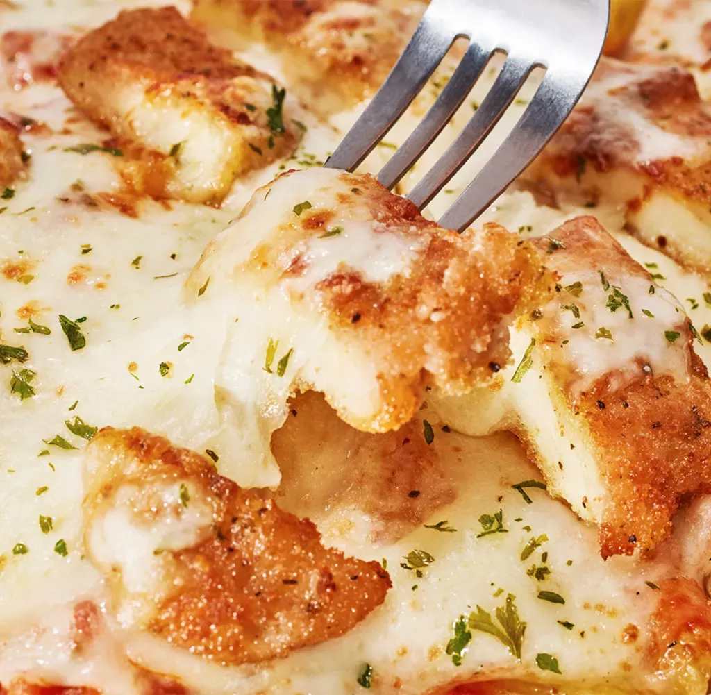 Close Up of Noodles &amp; Company's Oven-Baked Chicken Parmesan